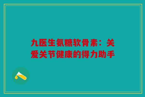 九医生氨糖软骨素：关爱关节健康的得力助手