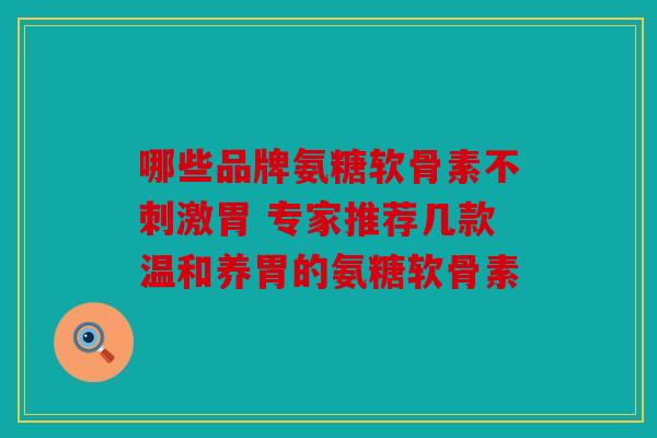 哪些品牌氨糖软骨素不刺激胃 专家推荐几款温和养胃的氨糖软骨素
