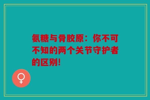 氨糖与骨胶原:你不可不知的两个关节守护者的区别! 氨糖与骨胶原:你不可不知的两个关节守护者的区别!