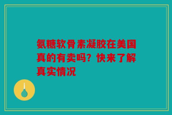 氨糖软骨素凝胶在美国真的有卖吗?快来了解真实情况 氨糖软骨素凝胶在美国真的有卖吗?快来了解真实情况