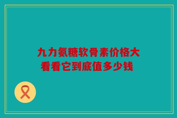 九力氨糖软骨素价格大 看看它到底值多少钱 九力氨糖软骨素价格大 看看它到底值多少钱
