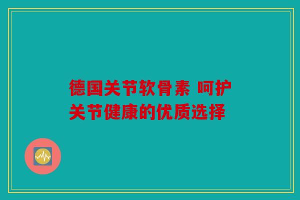 德国关节软骨素 呵护关节健康的优质选择 德国关节软骨素 呵护关节健康的优质选择