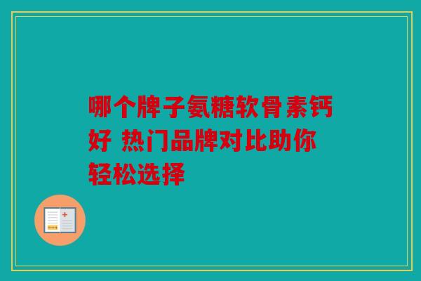 哪个牌子氨糖软骨素钙好 热门品牌对比助你轻松选择 哪个牌子氨糖软骨素钙好 热门品牌对比助你轻松选择