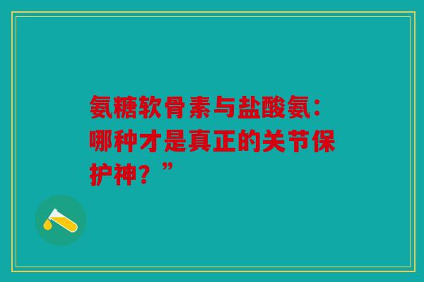 氨糖软骨素与盐酸氨：哪种才是真正的关节保护神？”