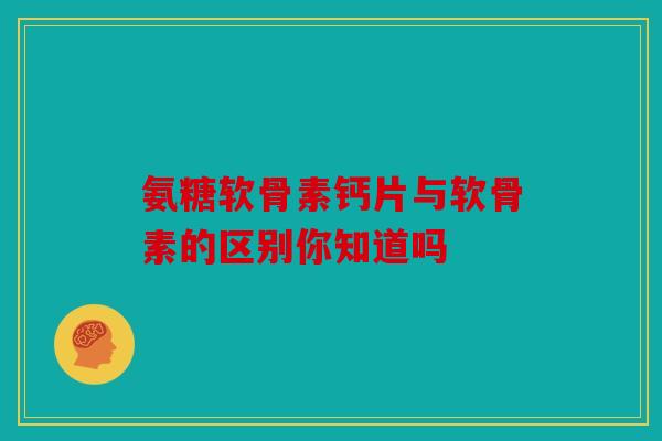 氨糖软骨素钙片与软骨素的区别你知道吗