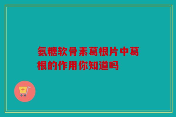 氨糖软骨素葛根片中葛根的作用你知道吗 氨糖软骨素葛根片中葛根的作用你知道吗