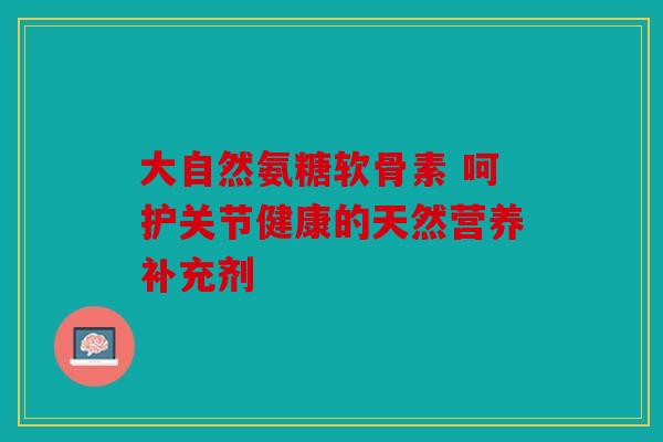 大自然氨糖软骨素 呵护关节健康的天然营养补充剂