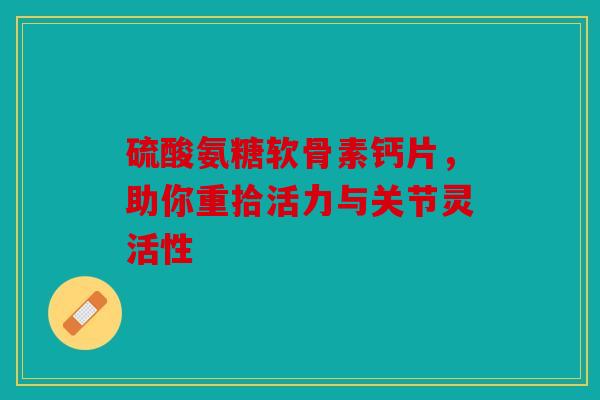硫酸氨糖软骨素钙片,助你重拾活力与关节灵活性 硫酸氨糖软骨素钙片,助你重拾活力与关节灵活性
