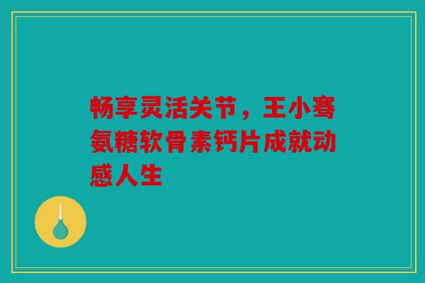 畅享灵活关节，王小骞氨糖软骨素钙片成就动感人生