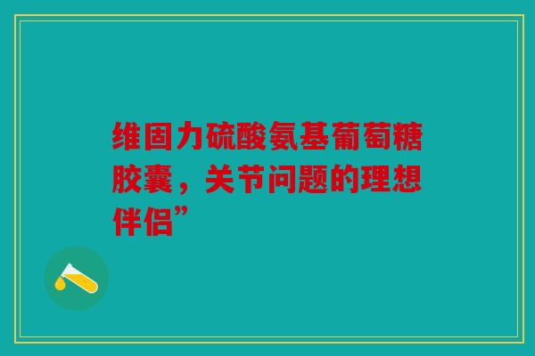 维固力硫酸氨基葡萄糖胶囊，关节问题的理想伴侣”