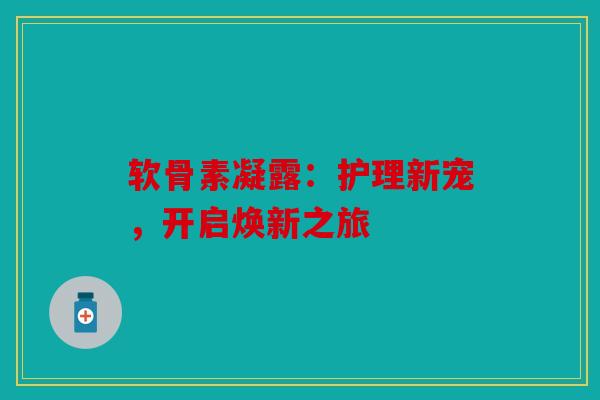 软骨素凝露：护理新宠，开启焕新之旅