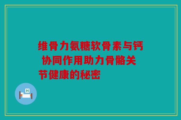 维骨力氨糖软骨素与钙 协同作用助力骨骼关节健康的秘密