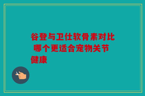 谷登与卫仕软骨素对比 哪个更适合宠物关节健康